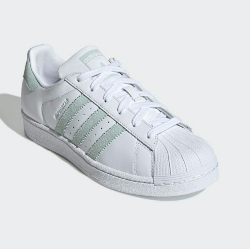 Adidas Superstar Vapor Green Stripes Women's Shoes - Picture 2 of 12